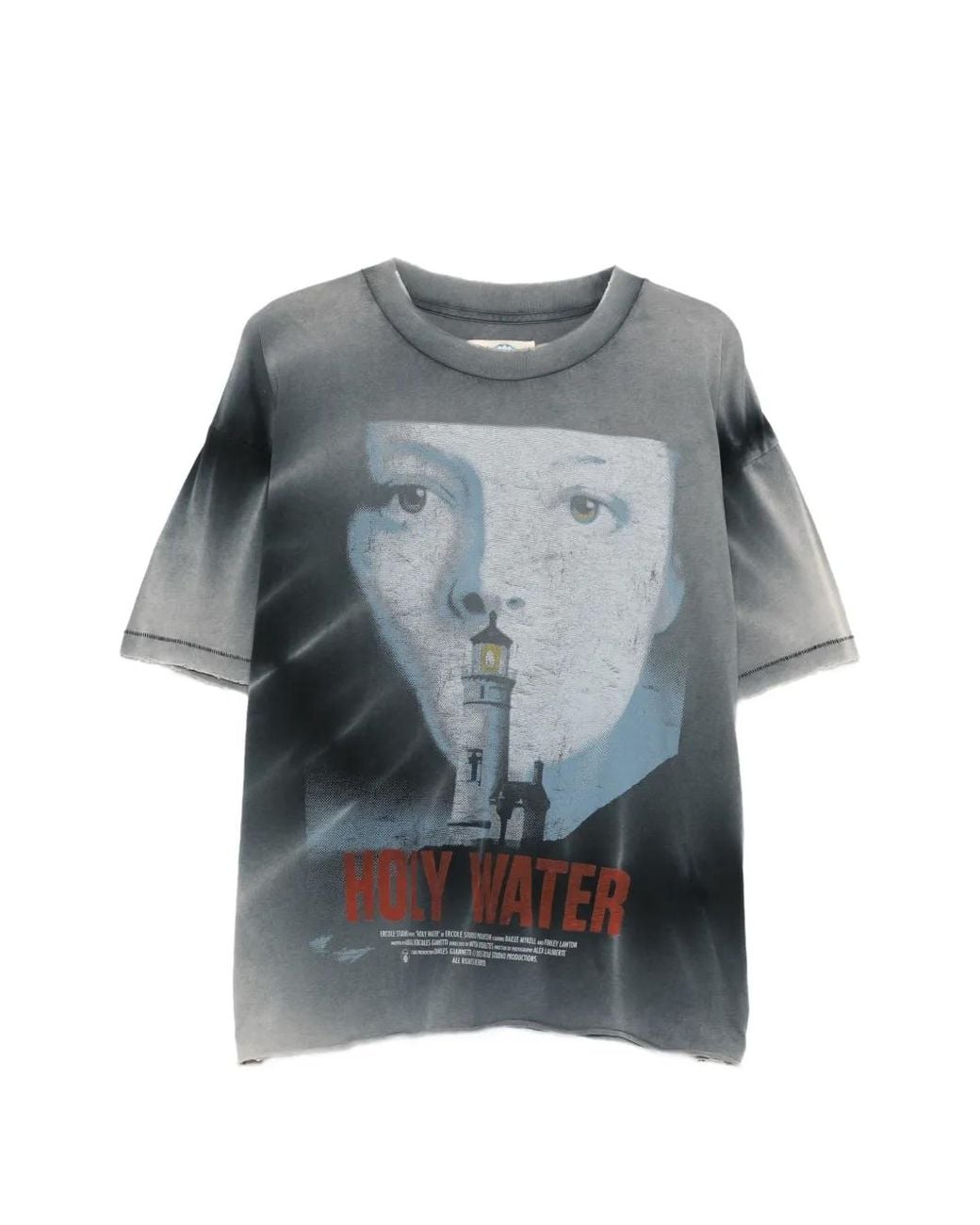 ERCOLE STUDIO Gray Graphic-Print Raw-Edge T-Shirt for men