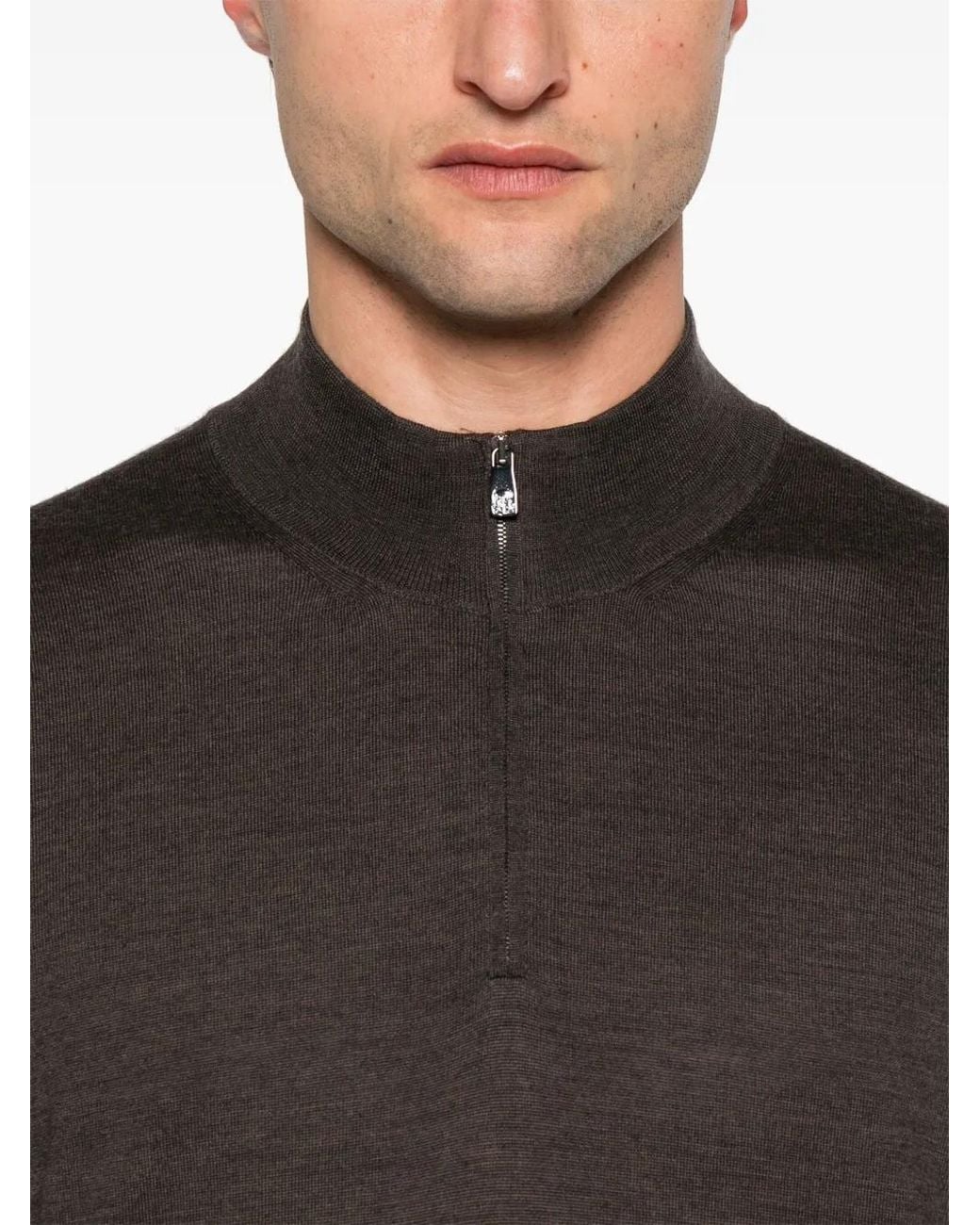 Corneliani Gray Wool Sweater for men