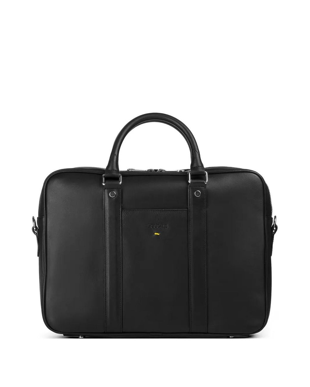 Doucal's Black Top-Handle Leather Briefcase for men