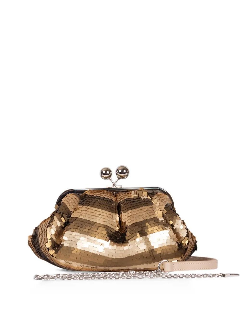 Weekend by Maxmara Natural Pasticcino Sequin-Embellished Clutch Bag