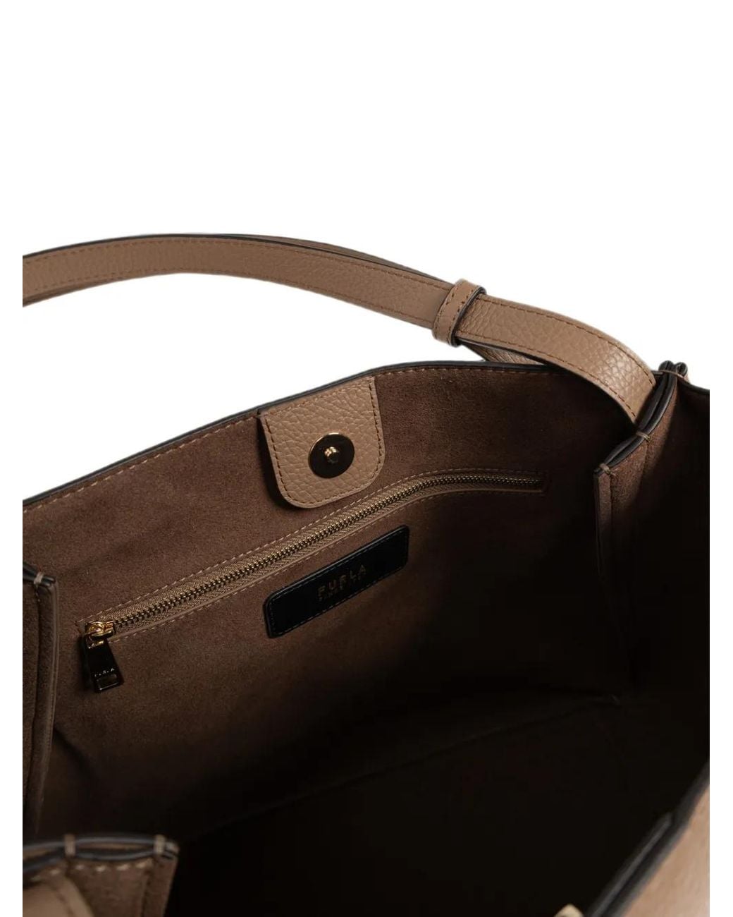 Furla Brown Nuvola Leather Tote Bag