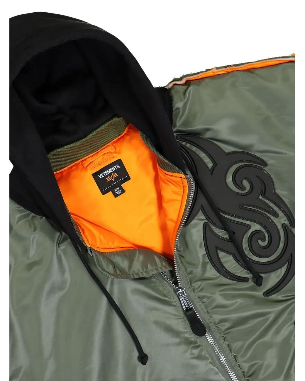 Vetements Green Graphic-Motif Bomber Jacket for men