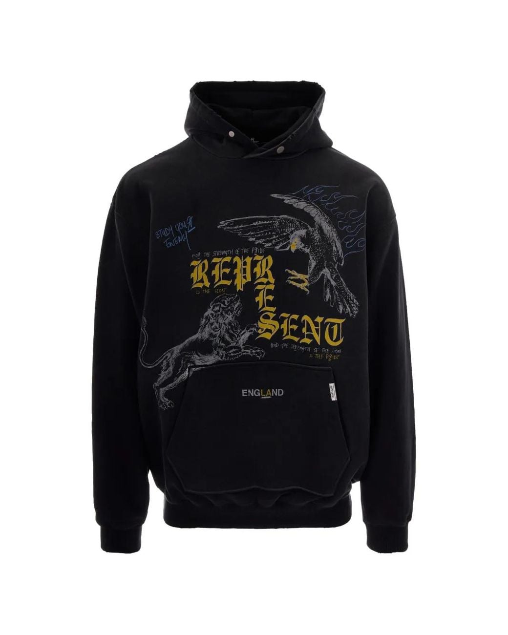 Represent Katoenen Hoodie Met Grafische Print in het Black voor heren