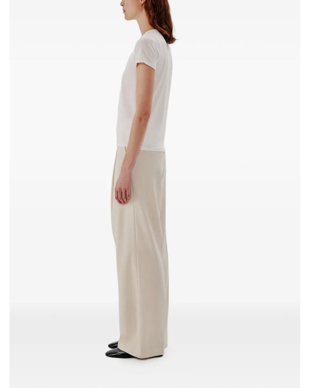 Another Tomorrow White Fitted T-Shirt