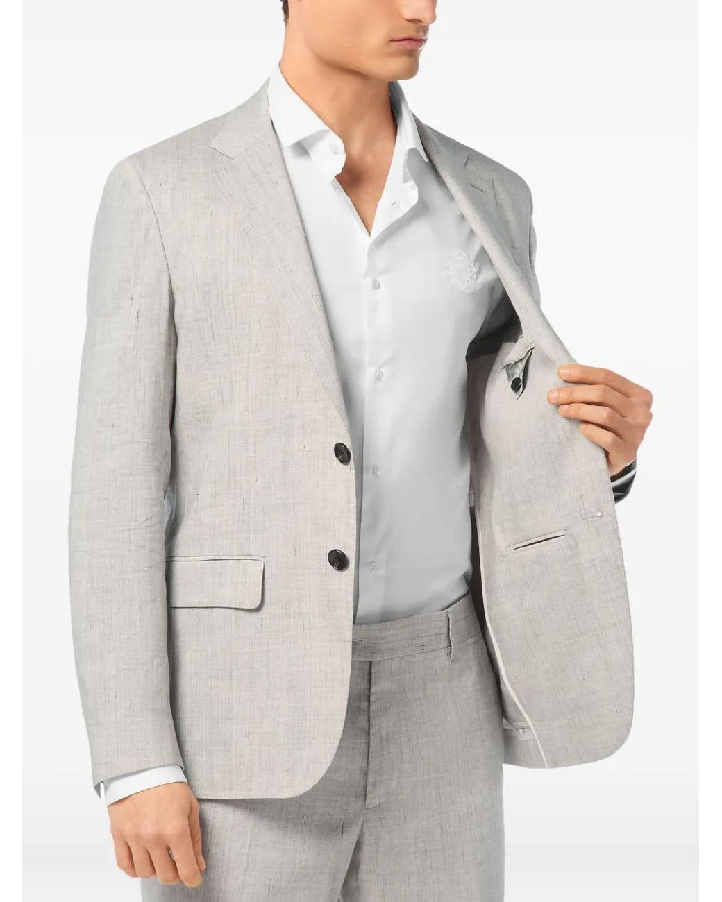 Billionaire White Single-Breasted Blazer for men