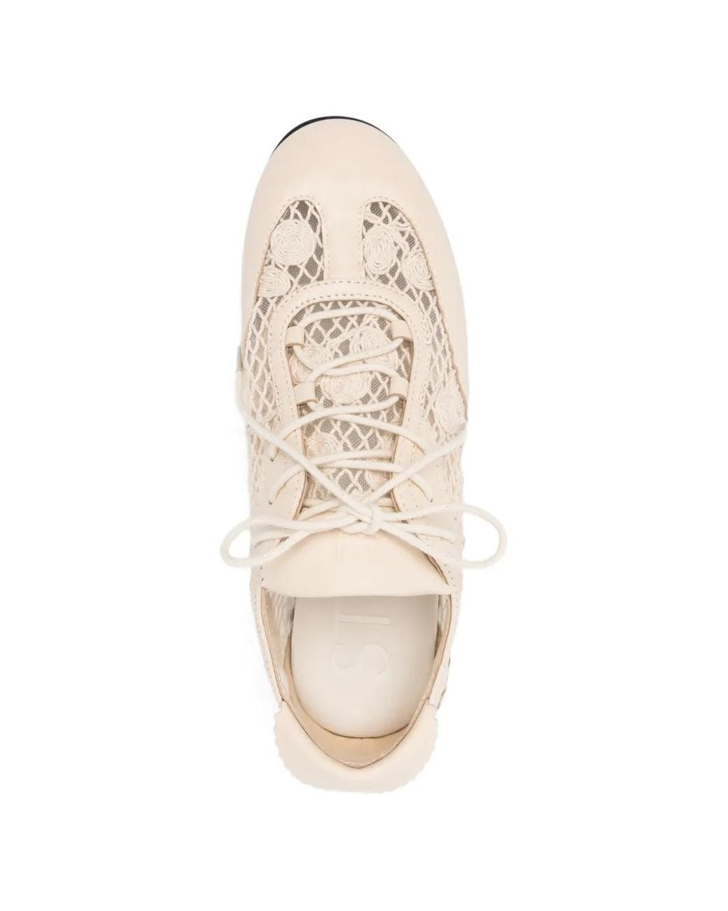 Stine Goya White Lace-Detail Sneakers