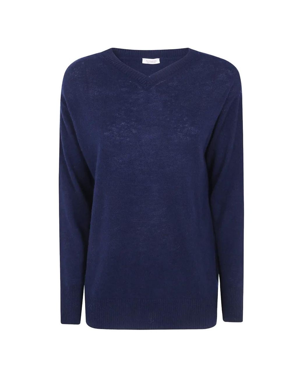 Rossopuro Blue V-Neck Cashmere Sweater