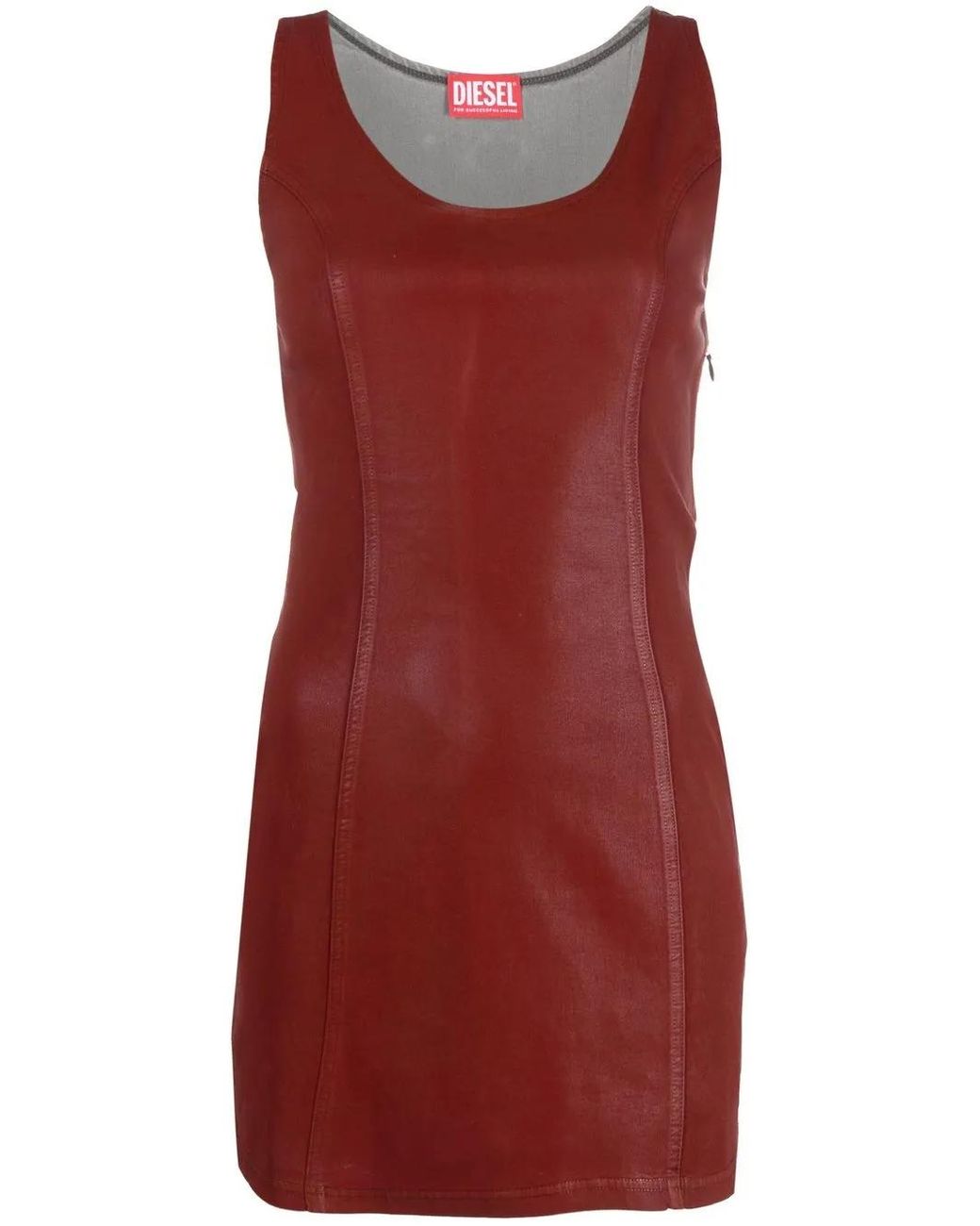 DIESEL Red Scoop-Neck Mini Dress