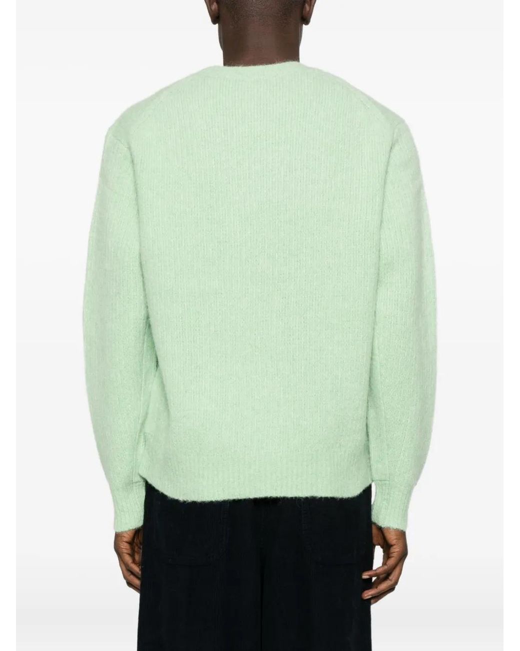 sunflower Green Ribbed Crew-Neck Sweater for men