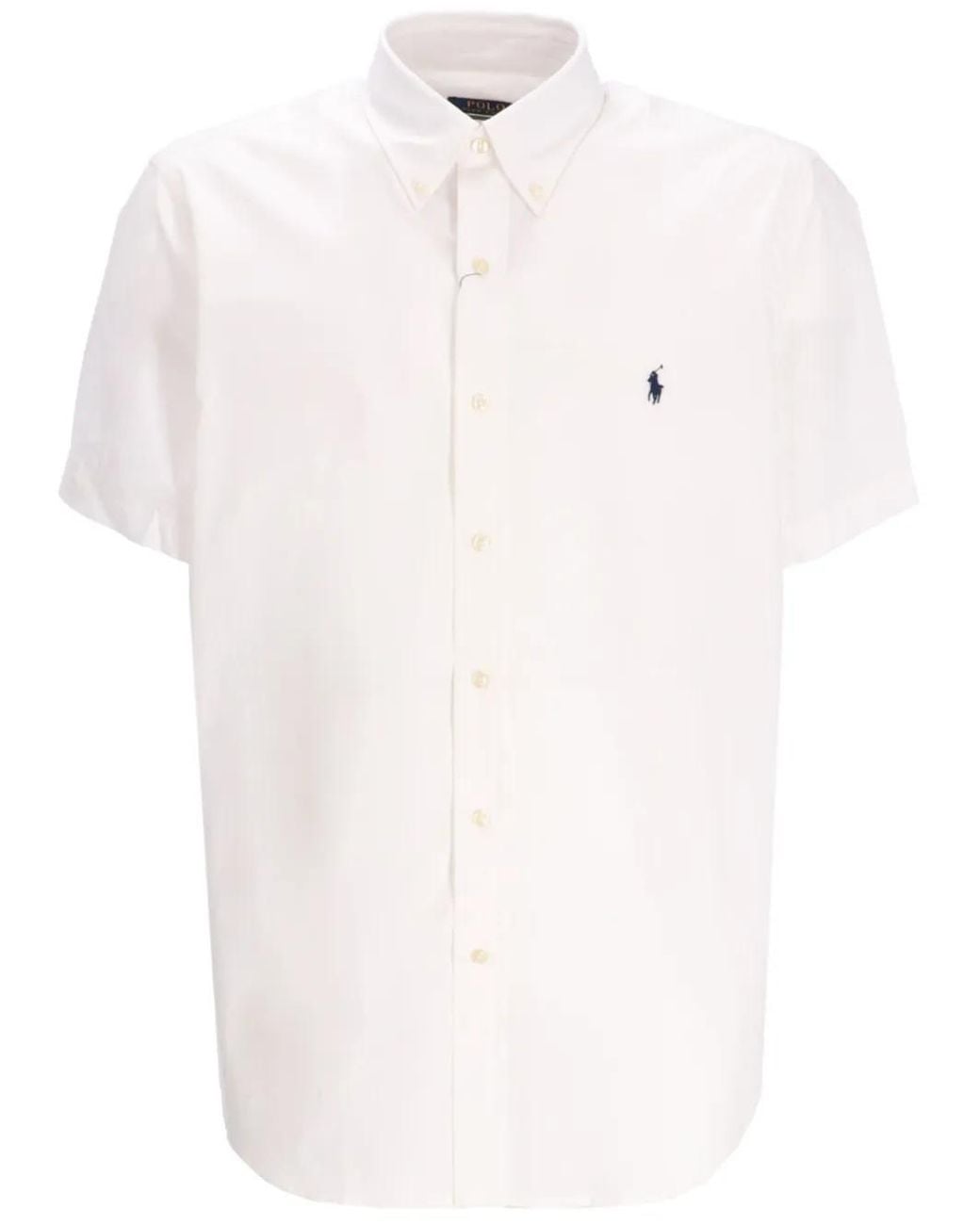 Polo Ralph Lauren White Logo-Embroidered Short-Sleeve Shirt for men