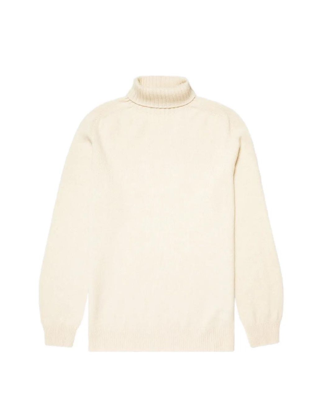 Sunspel White Roll-Neck Sweater for men
