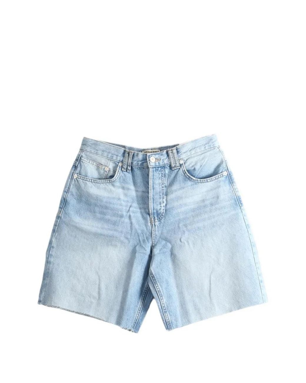 Free People Blue Montana Raw-Edge Denim Shorts