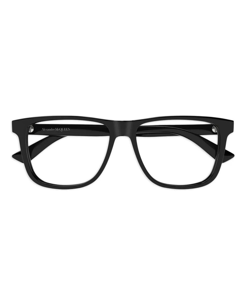 McQueen Black Rectangle-Frame Glasses for men