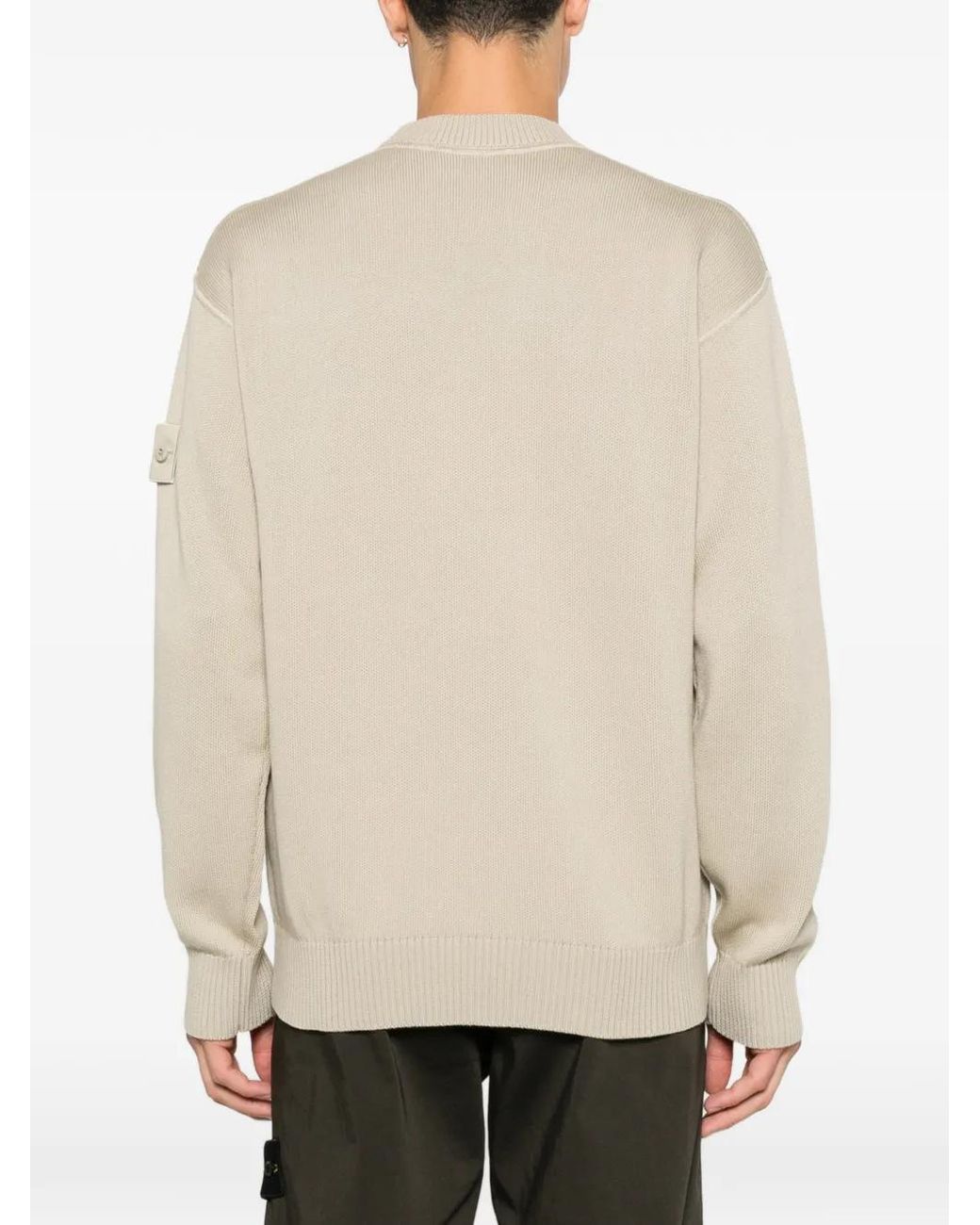 Stone Island White 5100063 Cotton Cashmere Ghost Piece Sweater for men