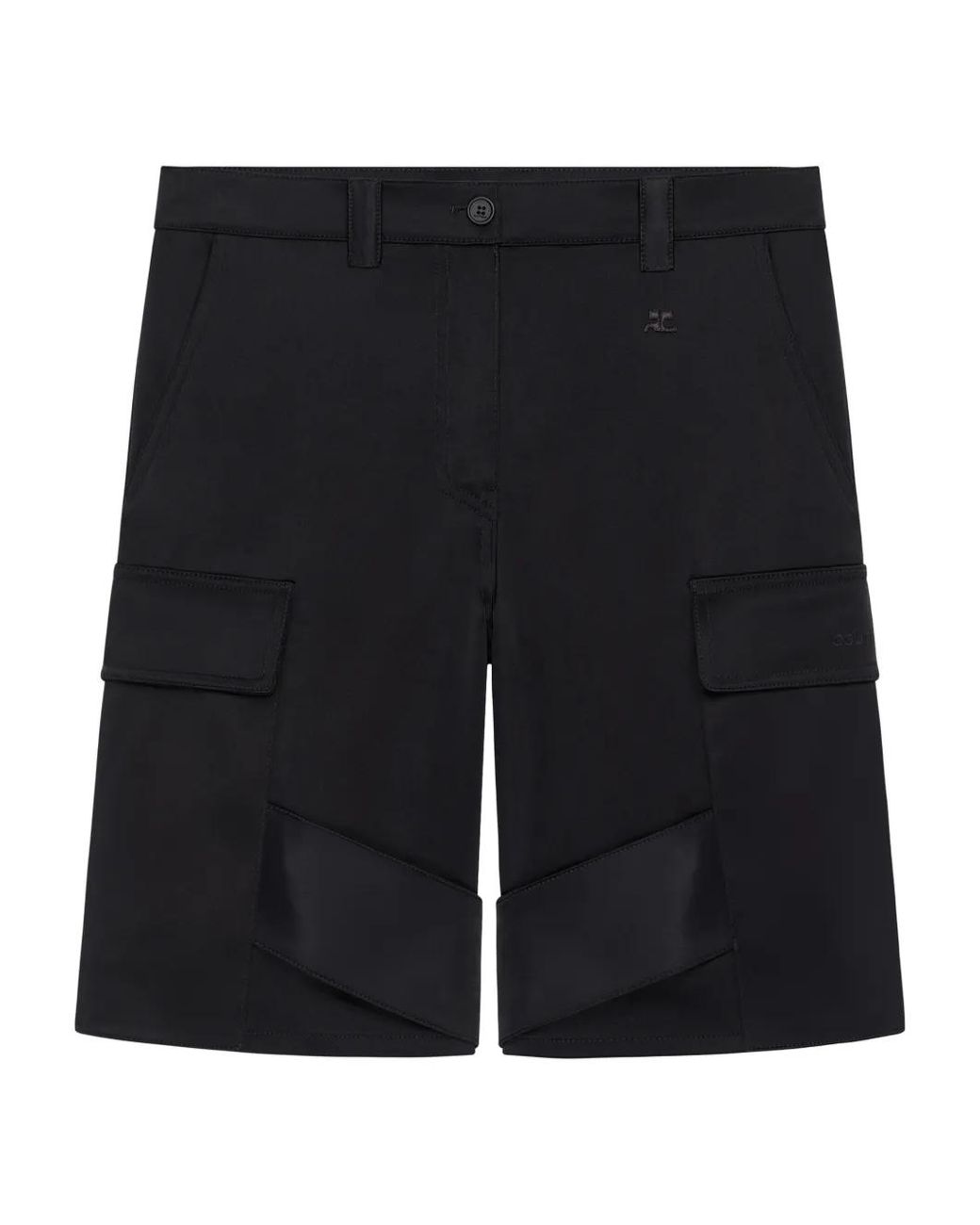 Courreges Black Belt-Loop Shorts