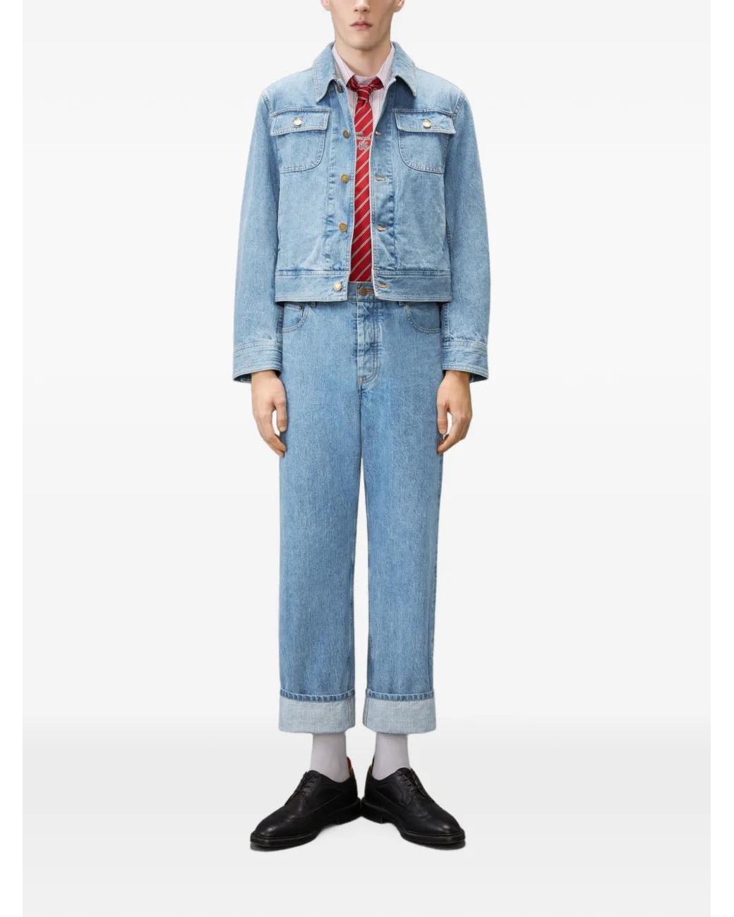 Thom Browne Blue Selvedge Denim Backstrap Utility Jacket for men
