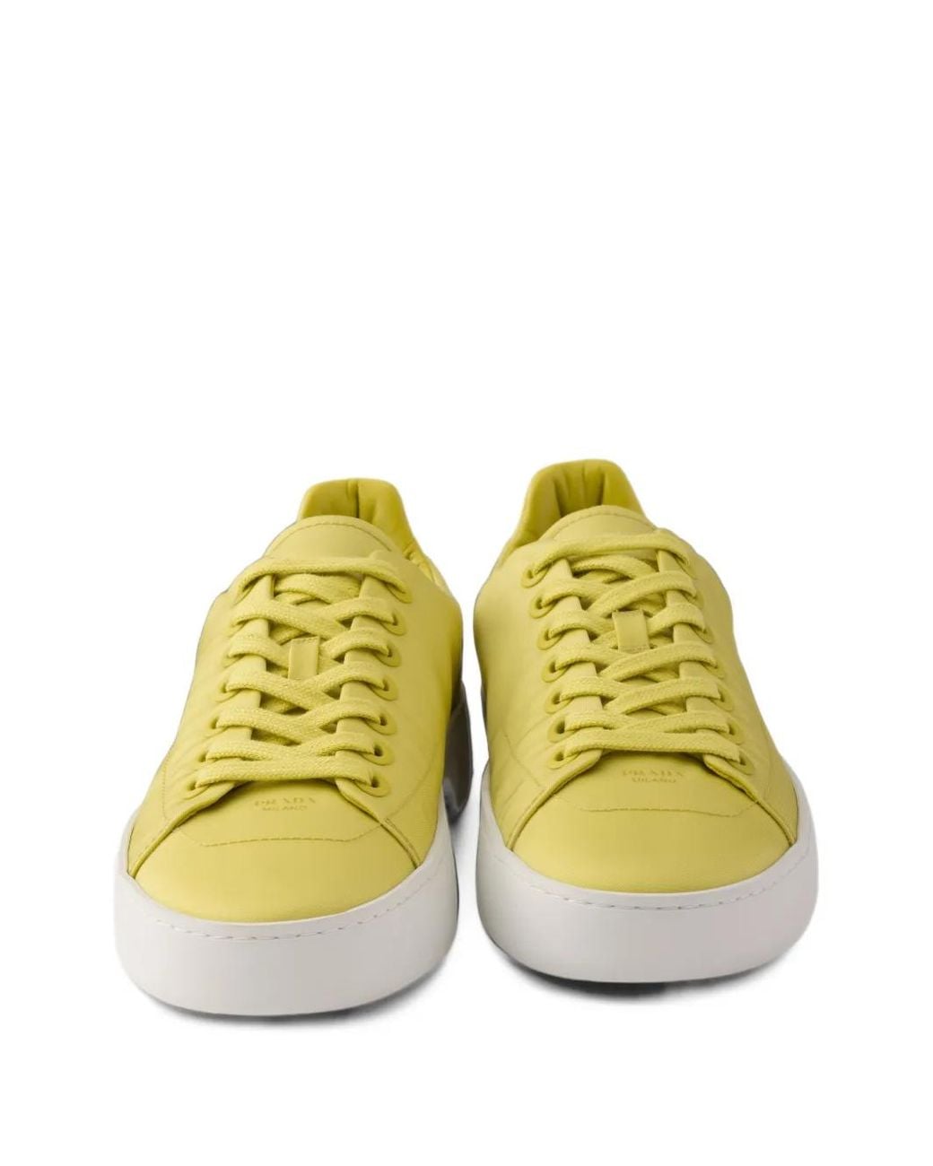 Prada Yellow Court Re-Nylon Sneakers