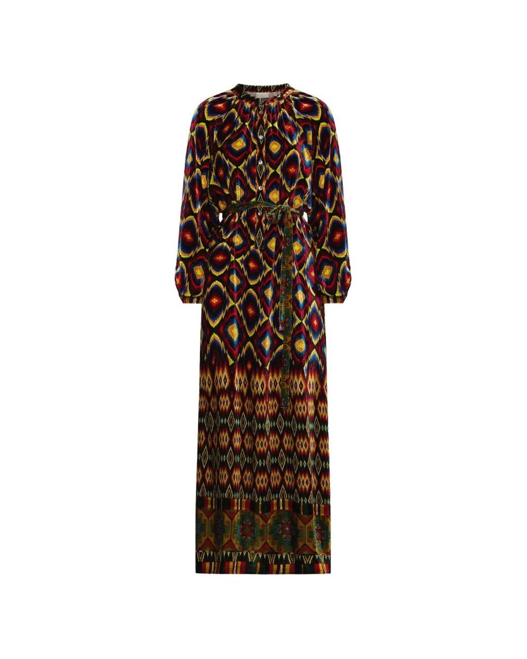 Pierre Louis Mascia Brown Kanada Geometric-Print Maxi Dress