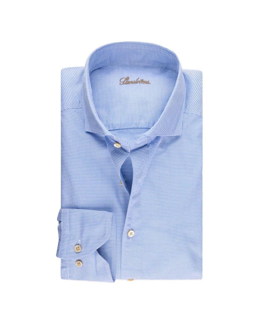 Stenstroms Blue Checked Twill Shirt for men