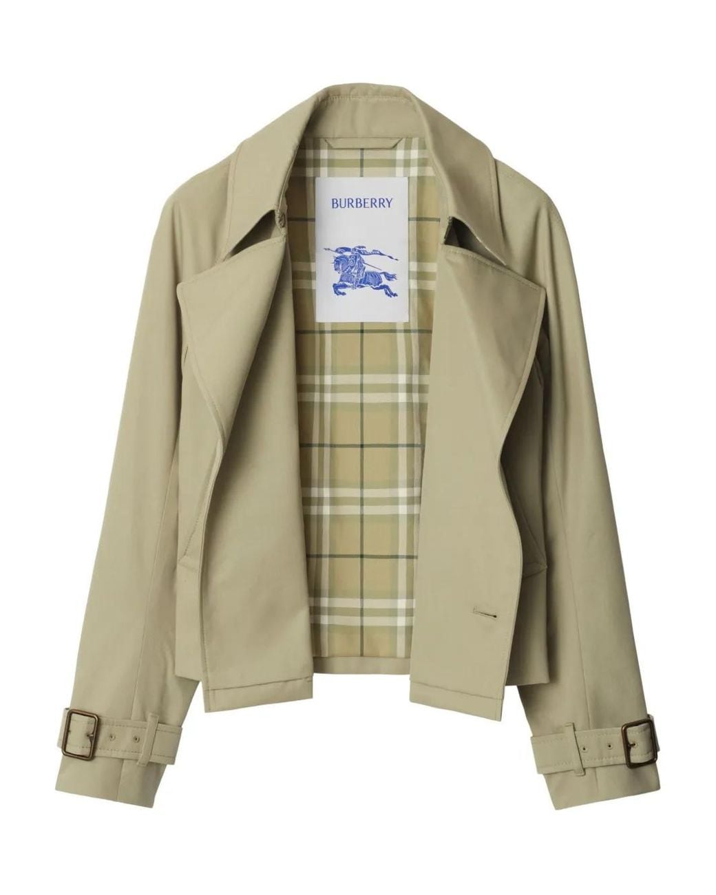 Burberry Green Cotton Blend Trench Jacket