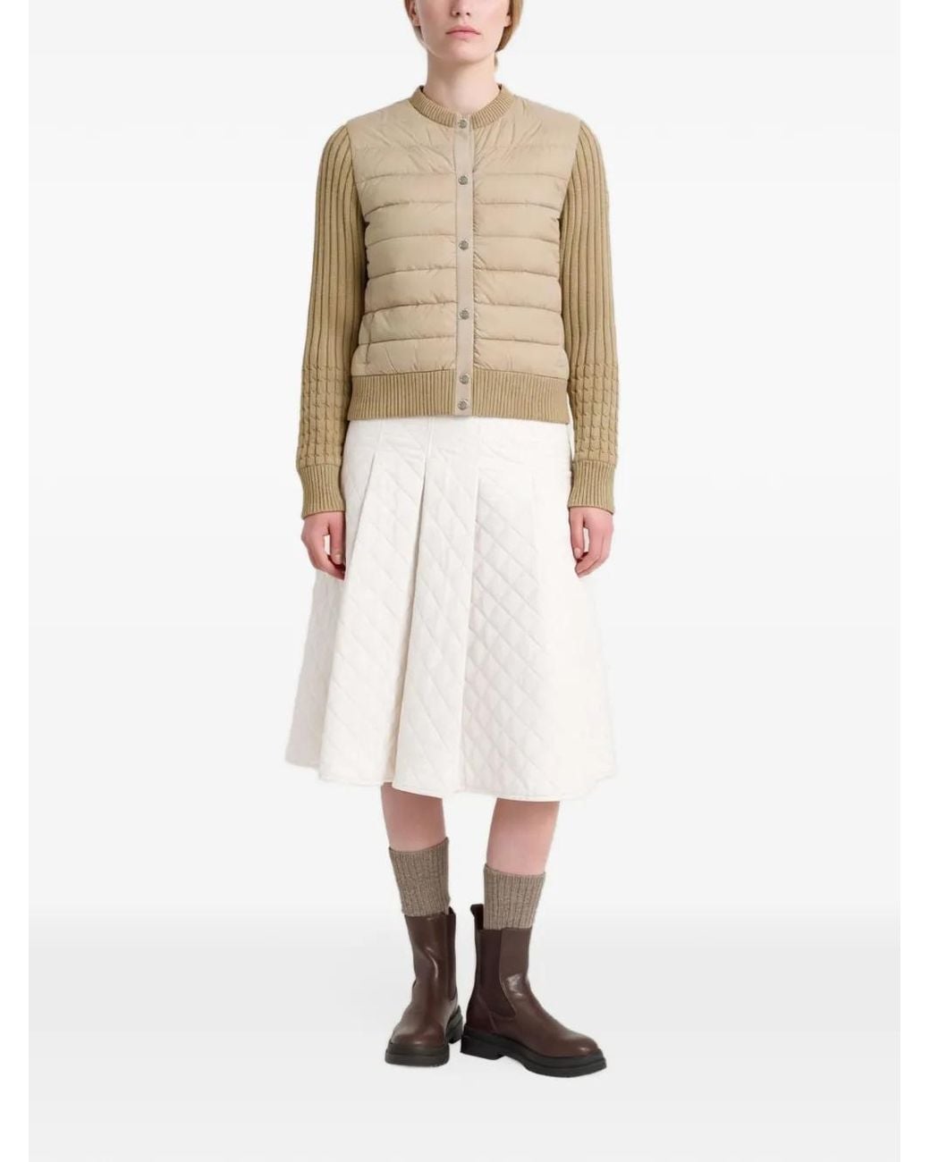 Save The Duck Natural Zelinda Quilted-Panel Jacket