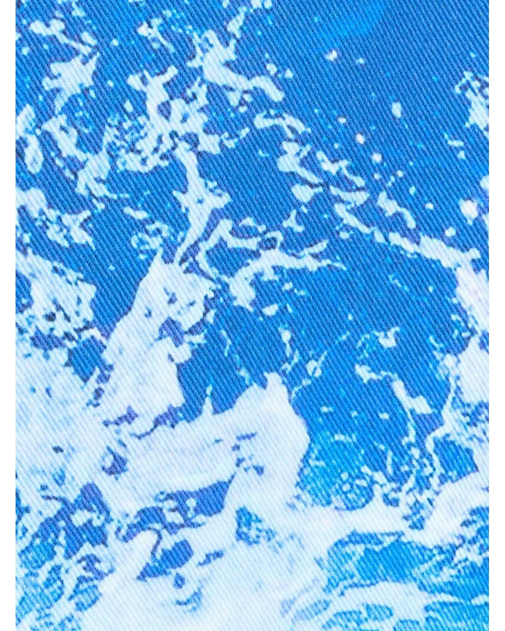 Roberto Cavalli Blue Graphic-Print Trousers