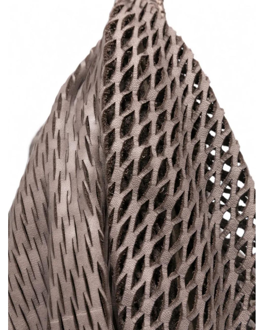 SOMMET Brown Aura Rete L Perforated Leather Shoulder Bag
