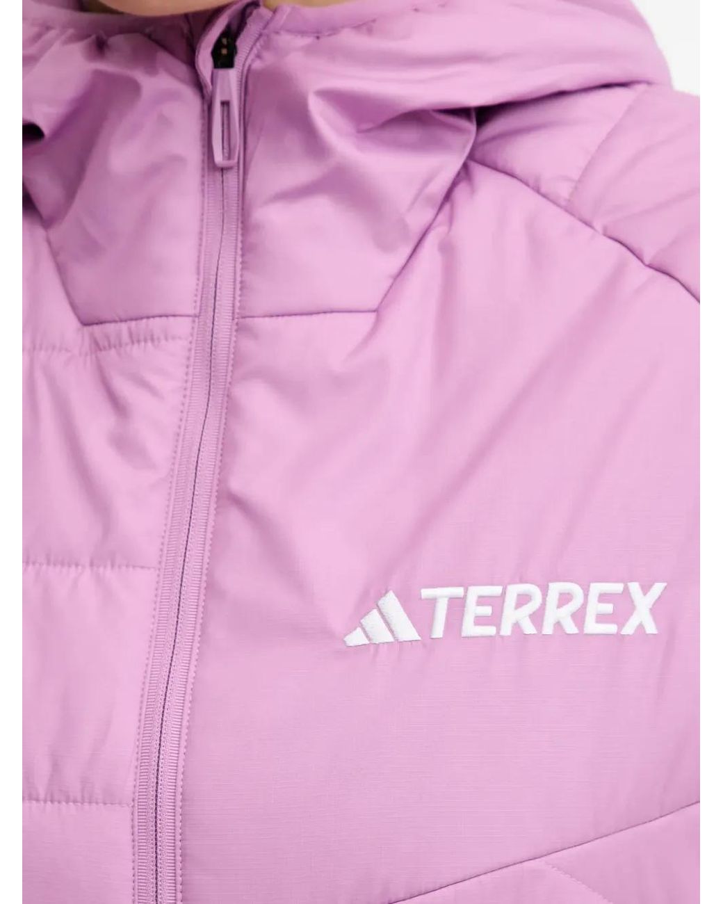Adidas Pink Quilted Hooded Jacket