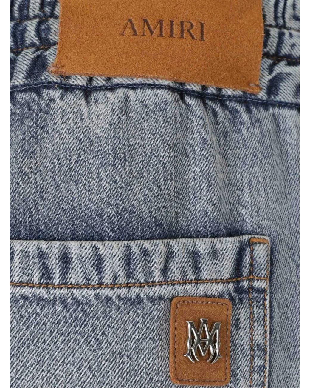 Amiri Blue Drawstring Baggy Jeans for men