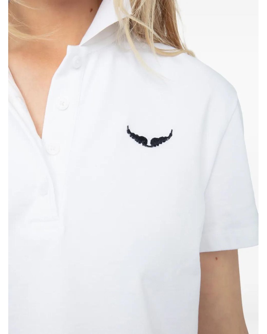 Zadig & Voltaire White Mirta Polo Shirt