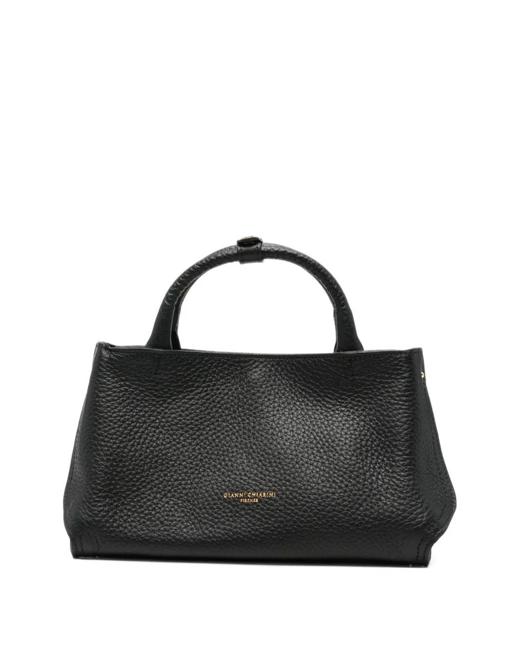 Gianni Chiarini Black Amal Grained Leather Tote Bag