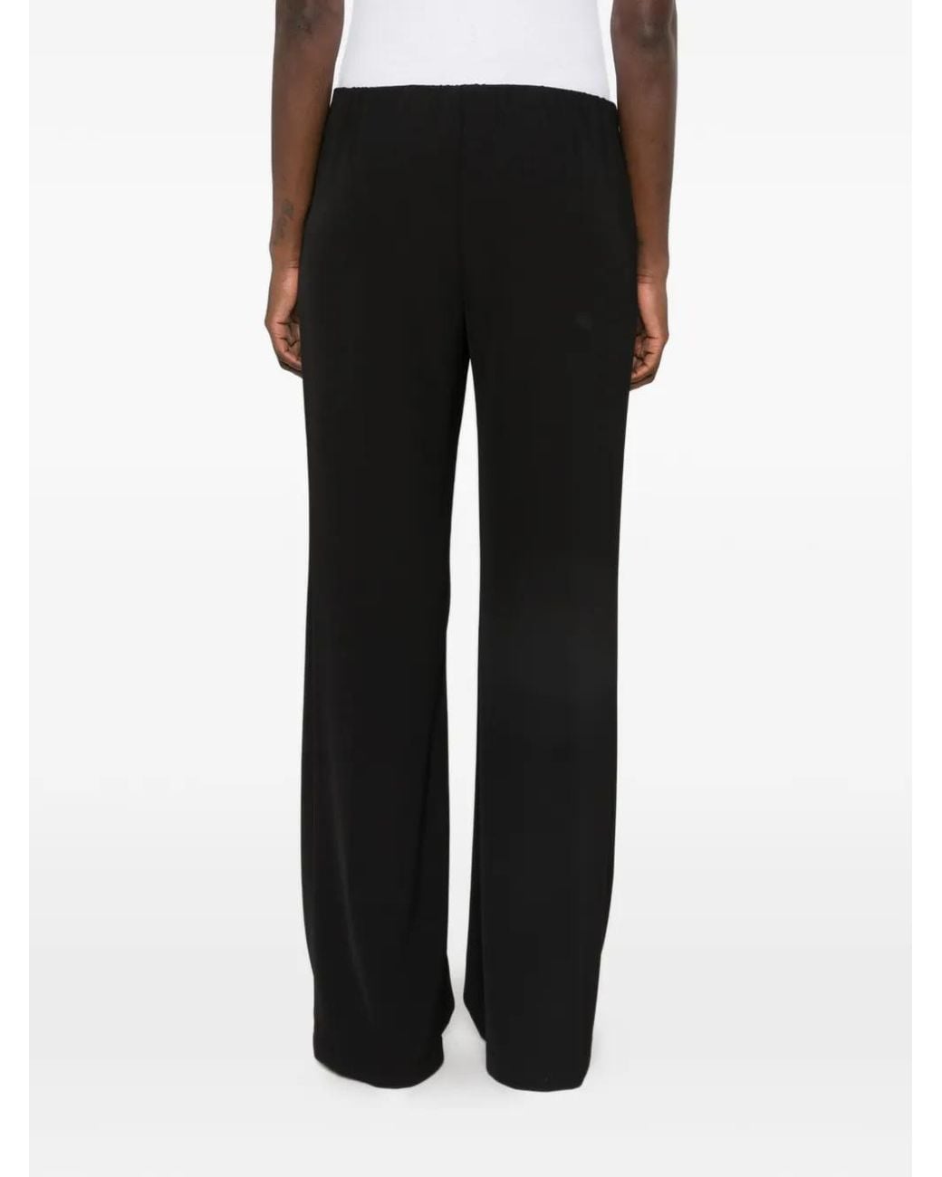 Please Black Elasticated-Waist Wide-Leg Trousers