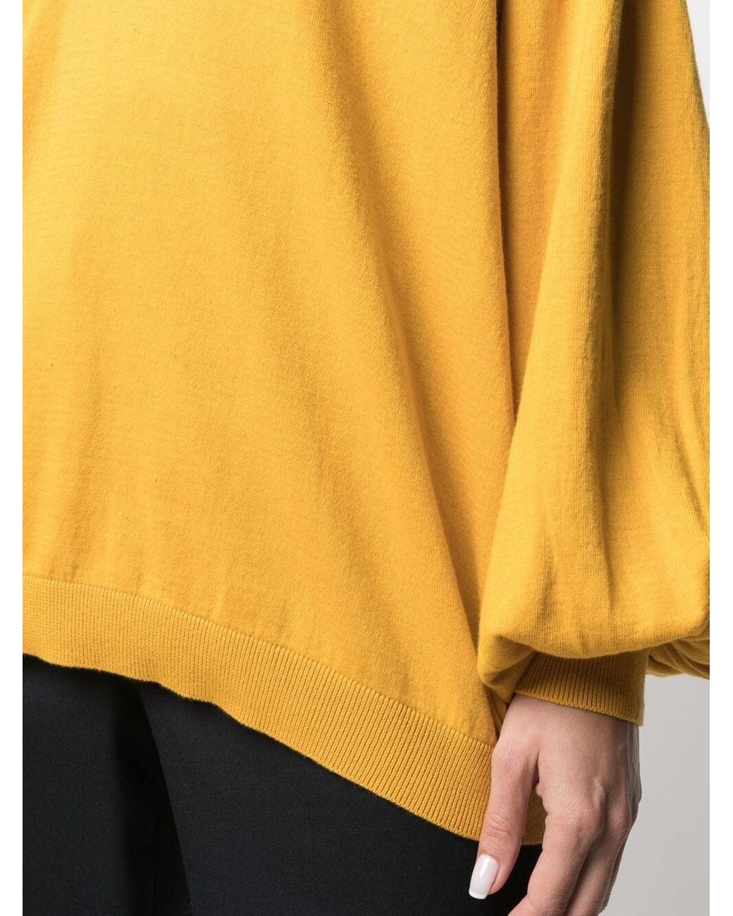 Nude Cotton Knitted Bell-sleeve Sweater in Yellow - Lyst