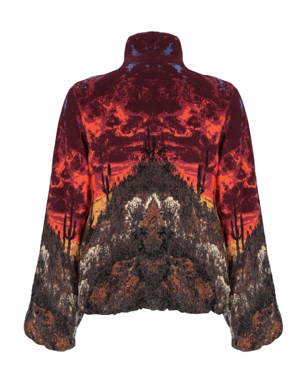 Laneus Red Knitted Bomber Jacket