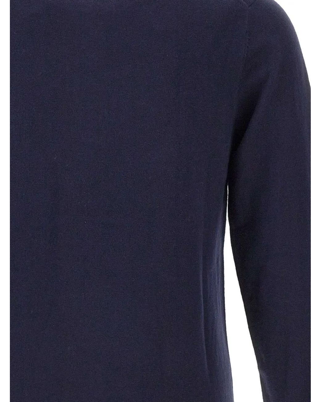 Sun 68 Blue Ribbed Crew-Neck Sweater for men