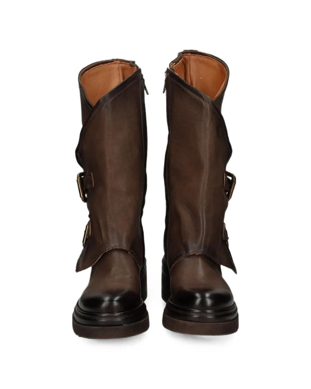 A.s.98 Brown Easton Buckle-Fastening Leather Boots