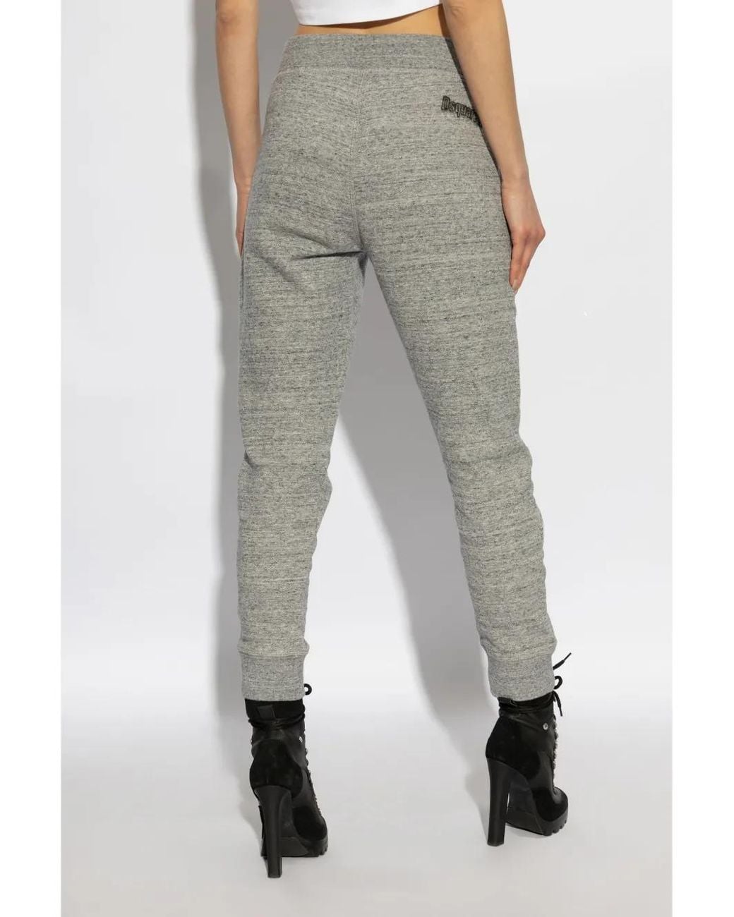DSquared² Gray Logo-Print Track Pants