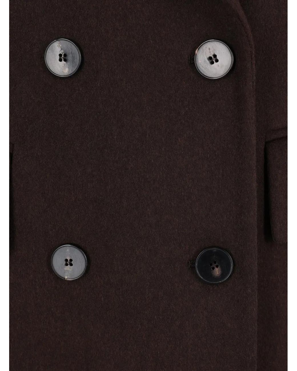 Alberto Biani Brown Double-Breasted Notched-Lapels Coat