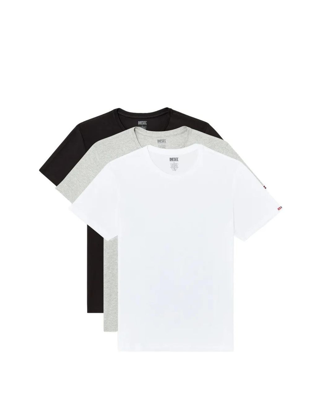 DIESEL Black Short-Sleeve Cotton T-Shirt (Set Of Three) for men