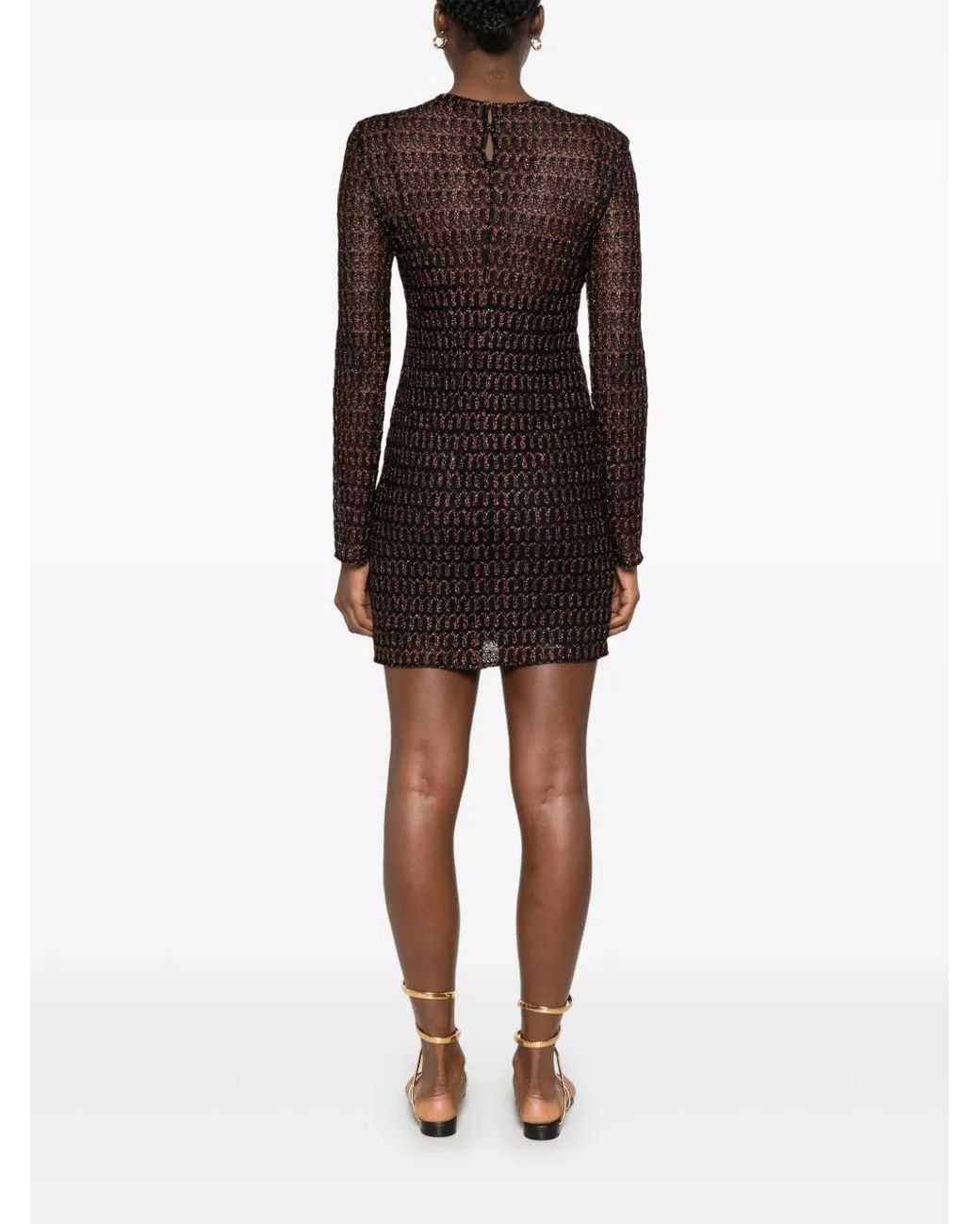 Missoni Brown Open-Knit Mini Dress