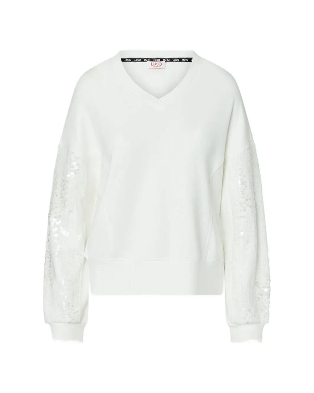 Liu Jo White Sweatshirt With Sequins