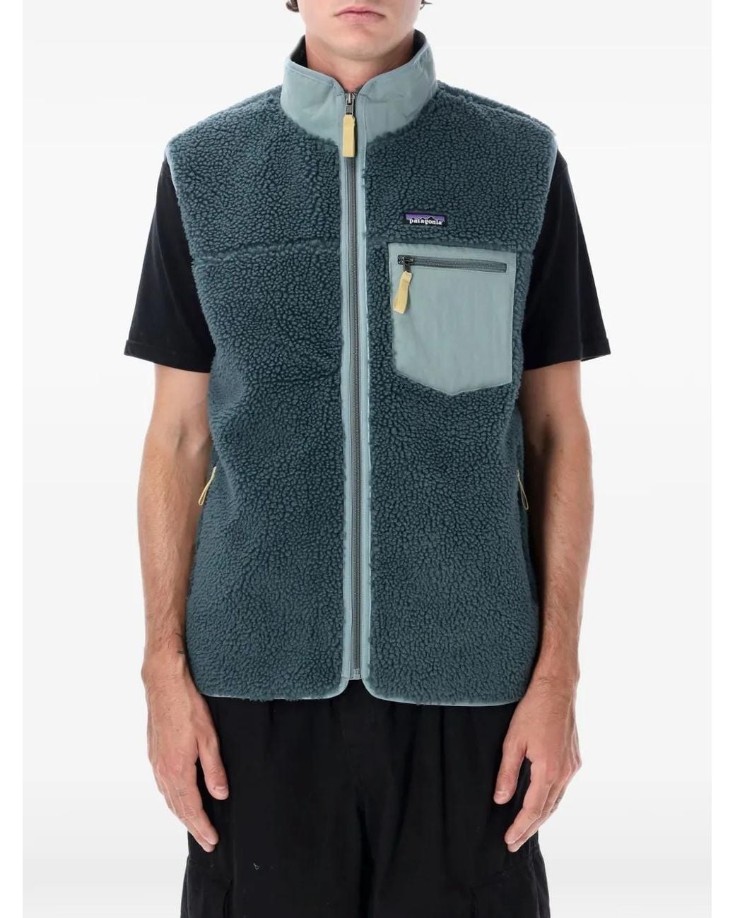 Patagonia Blue Classic Retro-X Fleece Zip-Up Vest for men