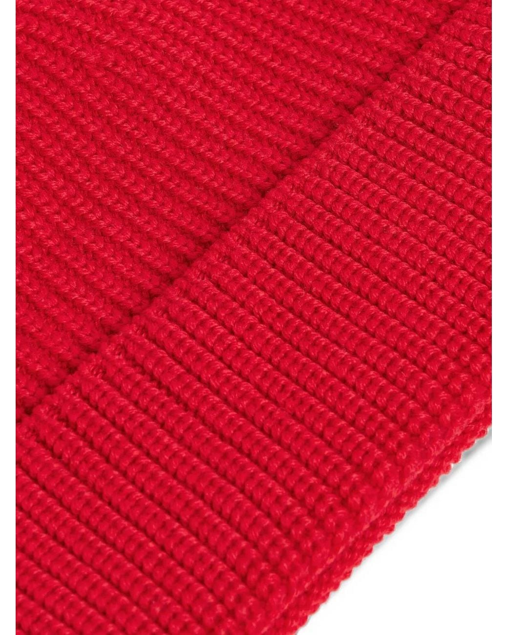 Fusalp Red Cosmic Logo-Patch Beanie Hat