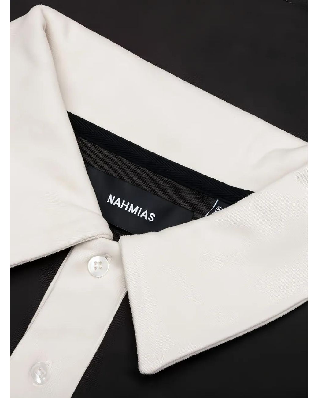 NAHMIAS Black Stripe-Panel Polo Shirt for men