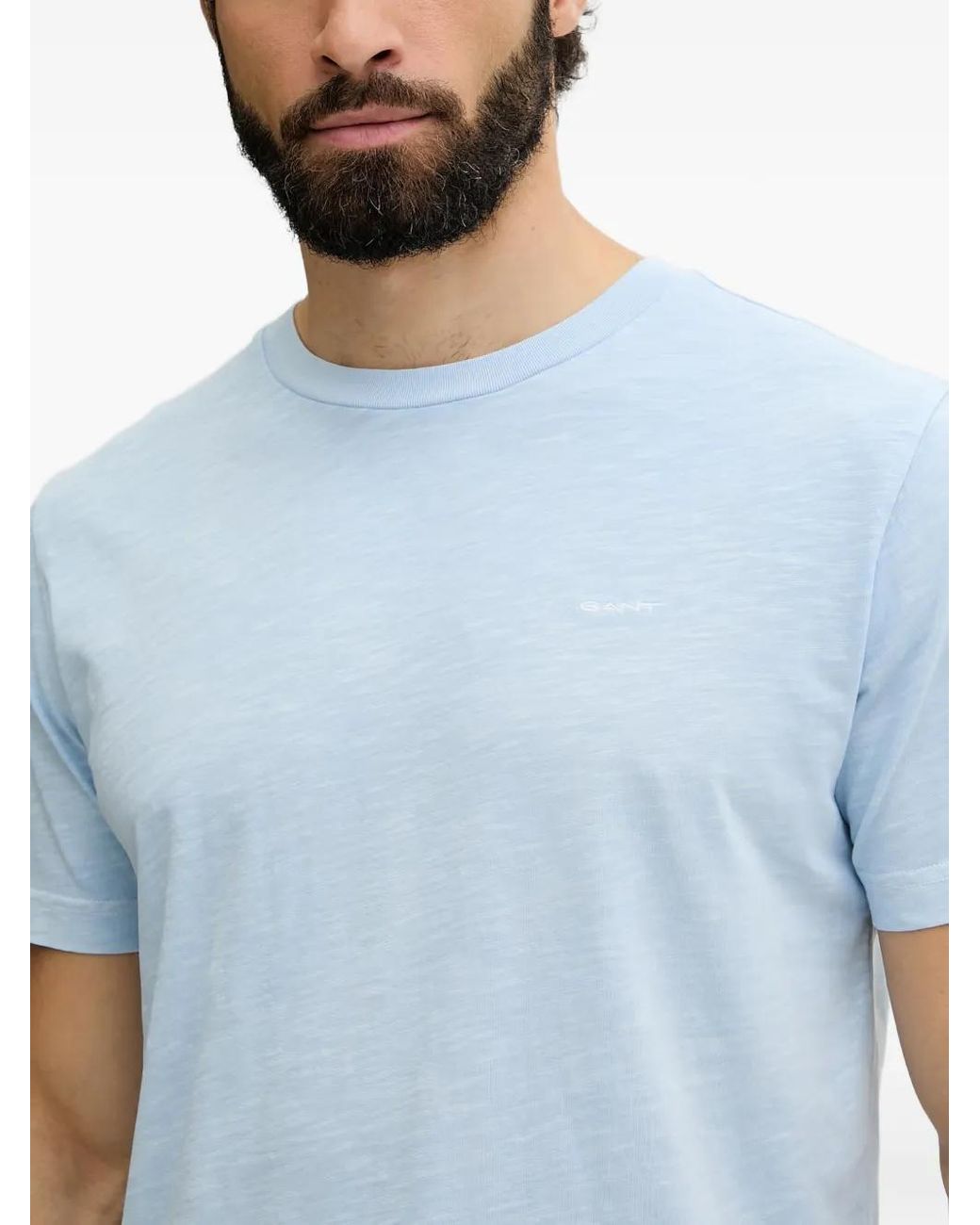 Gant Blue Logo-Embroidered T-Shirt for men