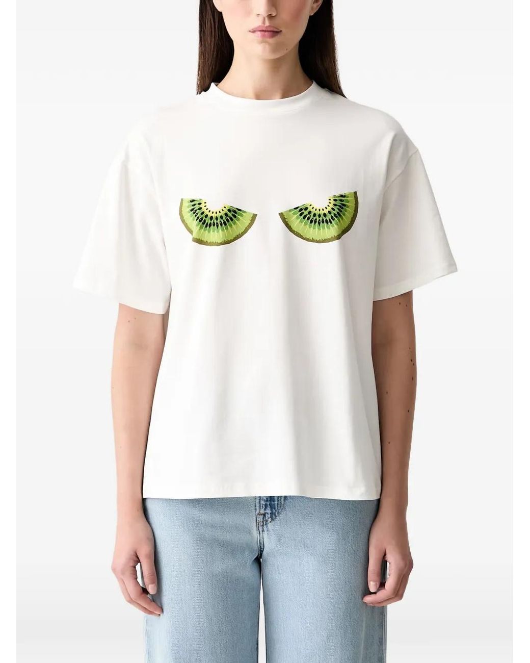 Never Fully Dressed White T-Shirt À Imprimé Graphique