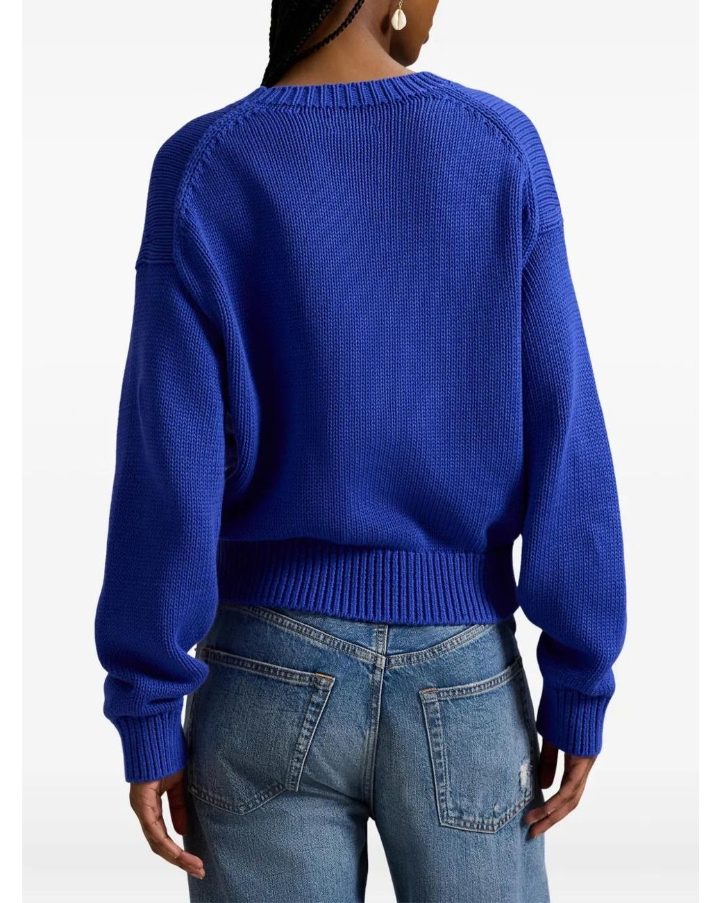 Polo Ralph Lauren Blue Big Pony Cotton Crewneck Jumper