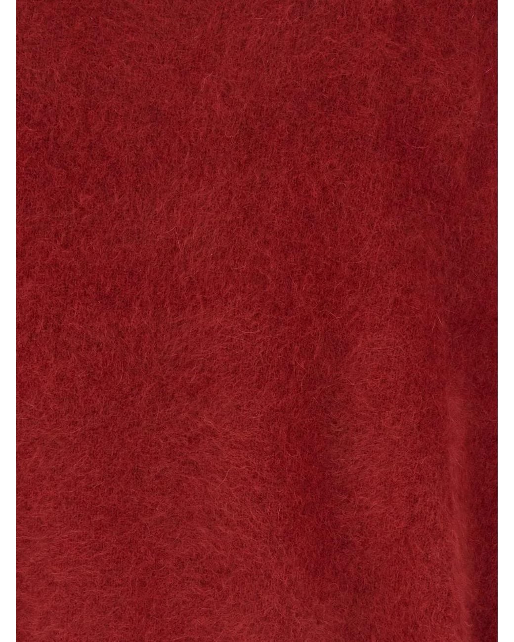 Vanisé Red Brushed Crew-Neck Sweater