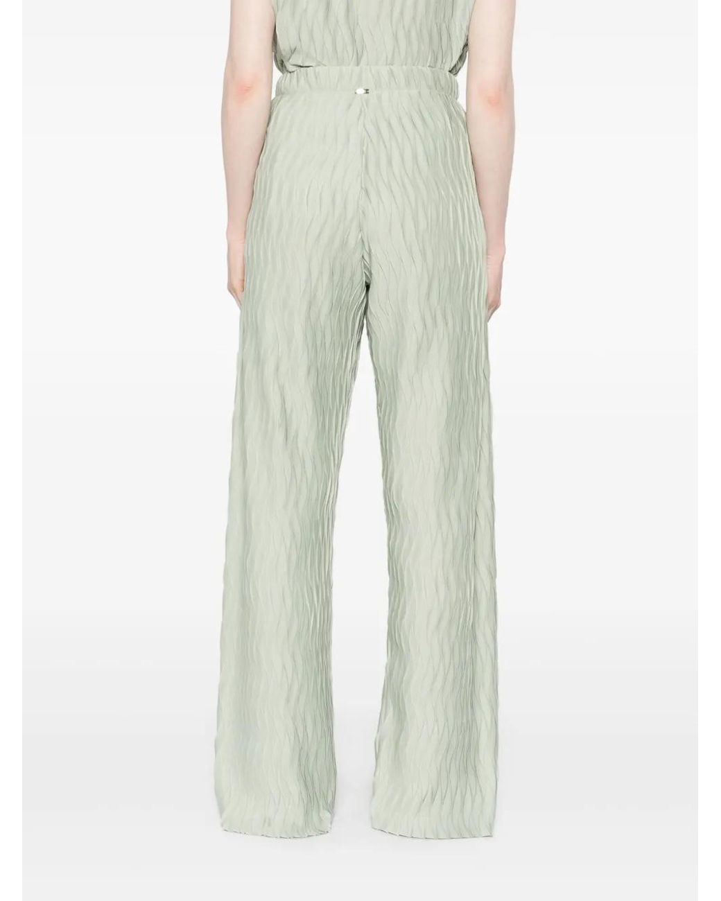 Herno White Wrinkled-Effect Trousers