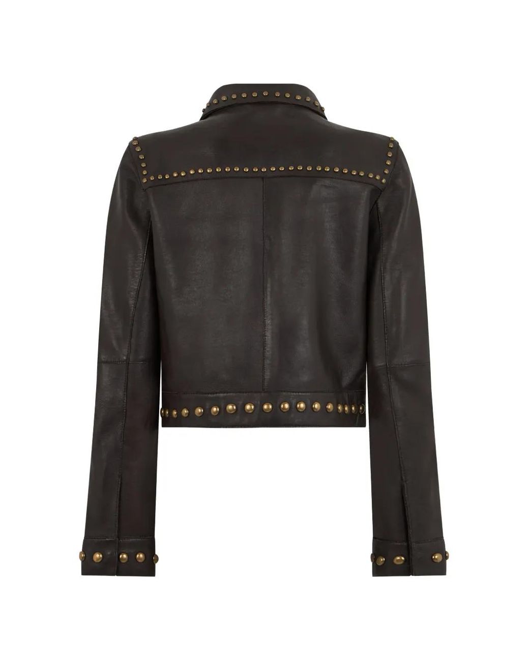 P.A.R.O.S.H. Black Stud-Embellished Leather Jacket